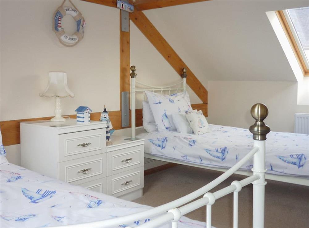 Comfy twin bedroom at Bwthyn Meulan in Llandwrog, Nr. Caernarfon, Gwynedd