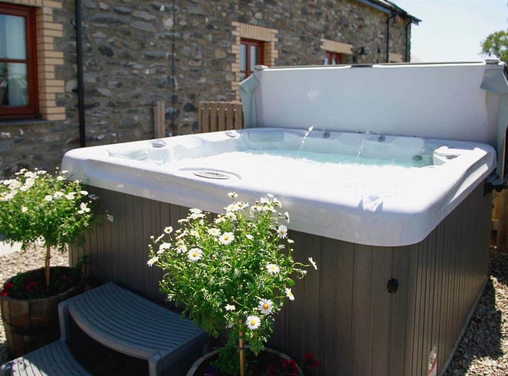 Hot tub at Bwthyn Onnen in Ystrad Meurig, Ceredigion., Dyfed