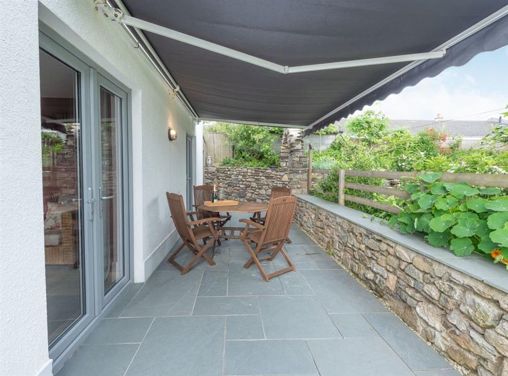 Terrace at Bwthyn Y Bwlch in St Davids, Pembrokeshire, Dyfed