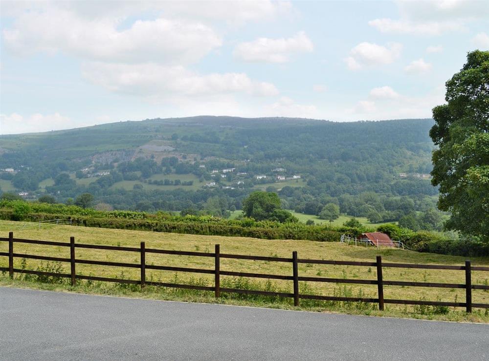 Beautiful countryside views at Bwythyn Clyd in Llangollen, near Wrexham, North Wales Borders, Denbighshire