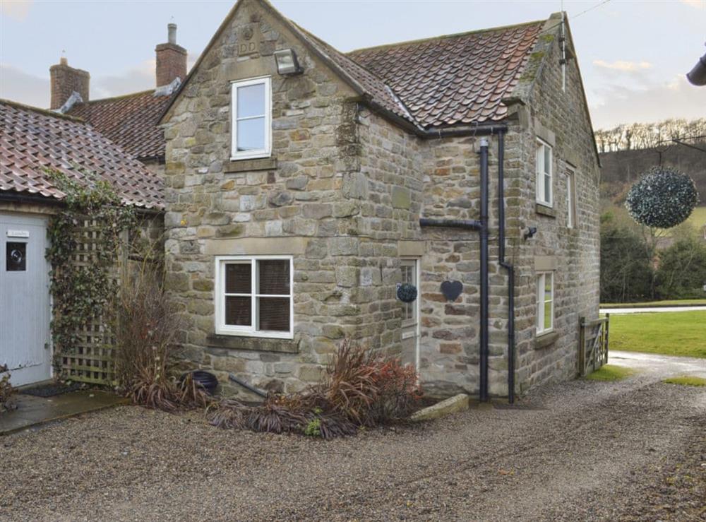Rear entrance to property at Byre Cottage in Hutton-le-Hole, near Kirkbymoorside, North Yorkshire