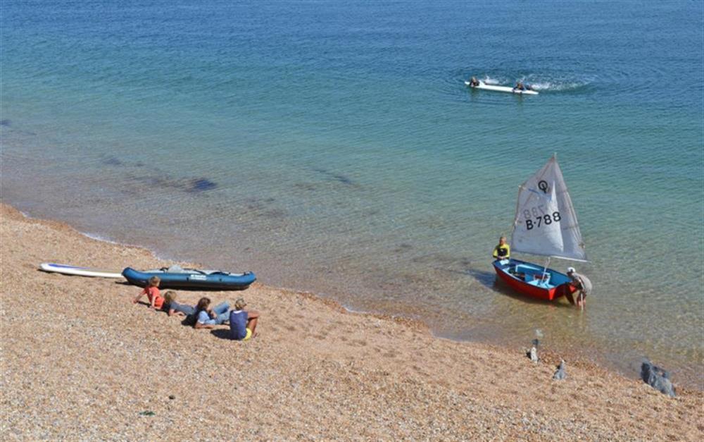 Messing about in the water on nearby Slapton Sands. at Byre in Slapton