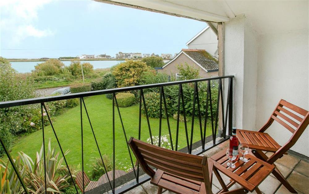 The master bedroom balcony, to sit, relax and admire spectacular views. at Bywater in Torcross
