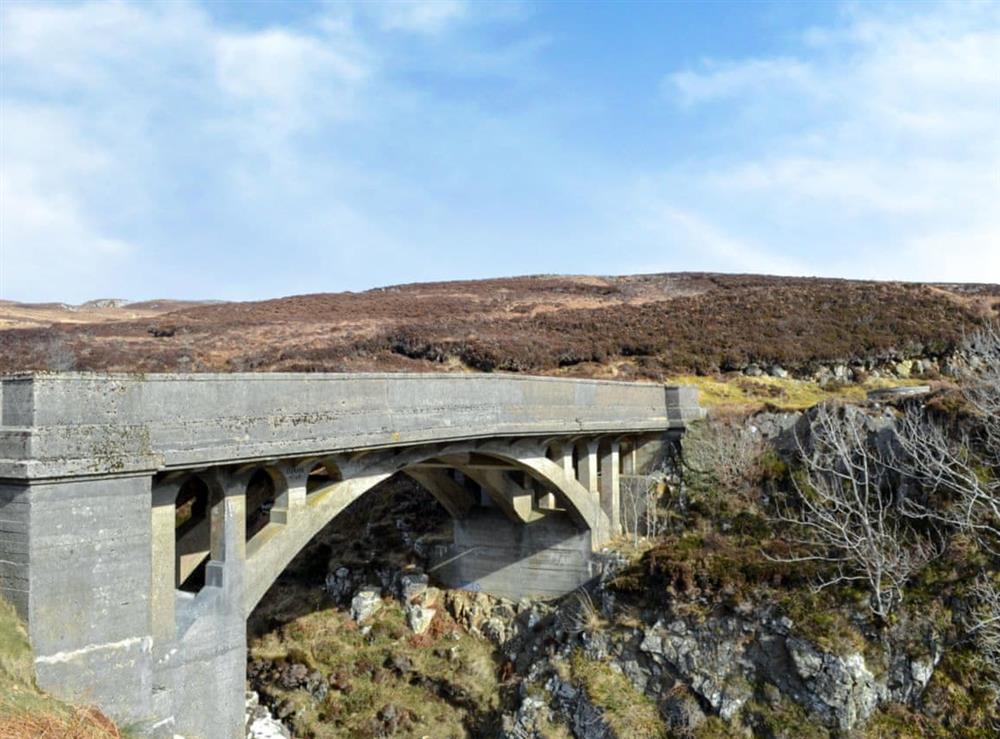 The well-known landmark of Bridge to Nowhere at Caberfeidh in North Tolsta, near Stornoway, Isle of Lewis, Outer Hebrides, Scotland
