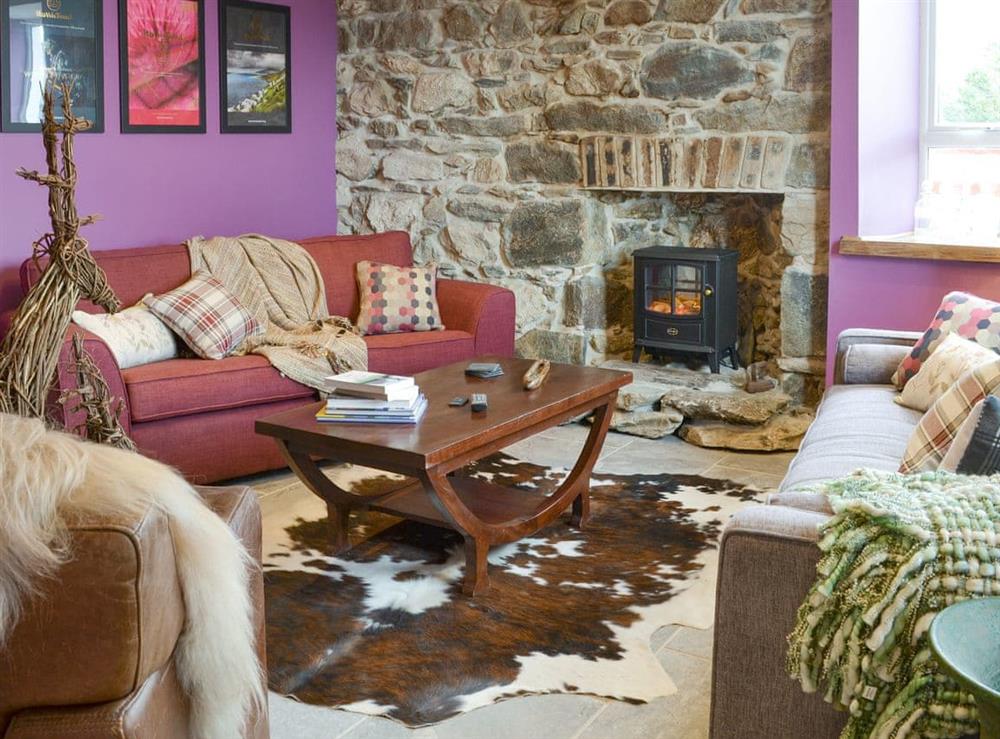 Welcoming living room at Caberfeidh in North Tolsta, near Stornoway, Isle of Lewis, Outer Hebrides, Scotland