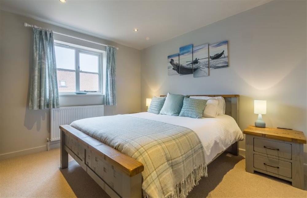 First floor: Bedroom three with double bed at Caddows, Docking near Kings Lynn