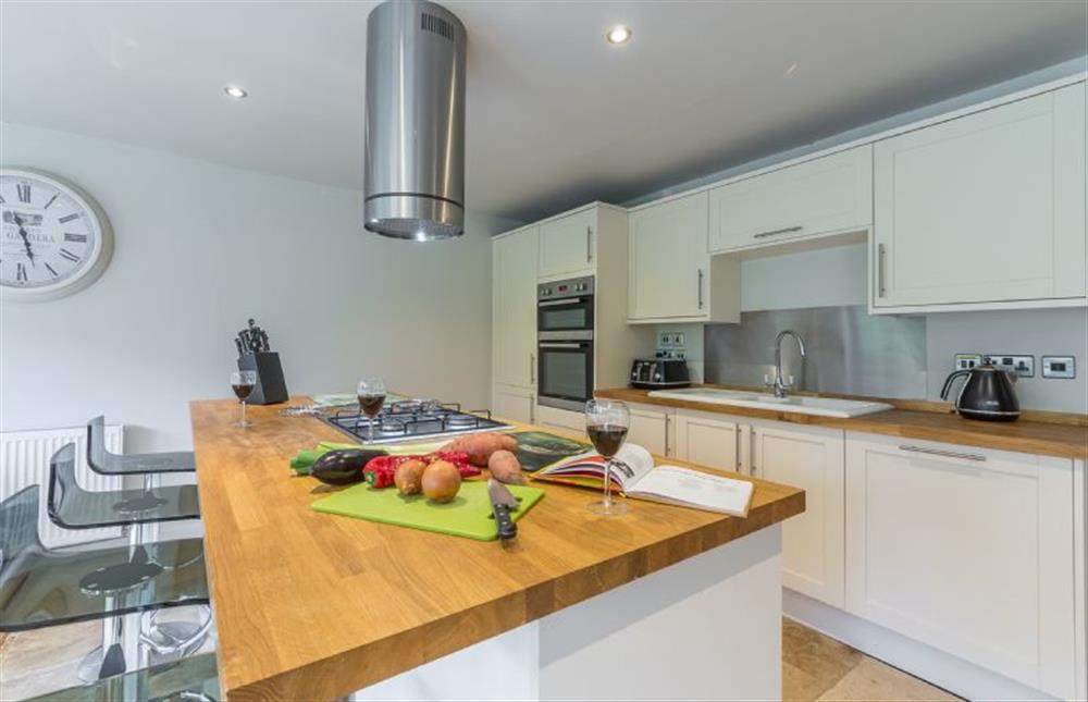 Ground floor: Kitchen with central island at Caddows, Docking near Kings Lynn
