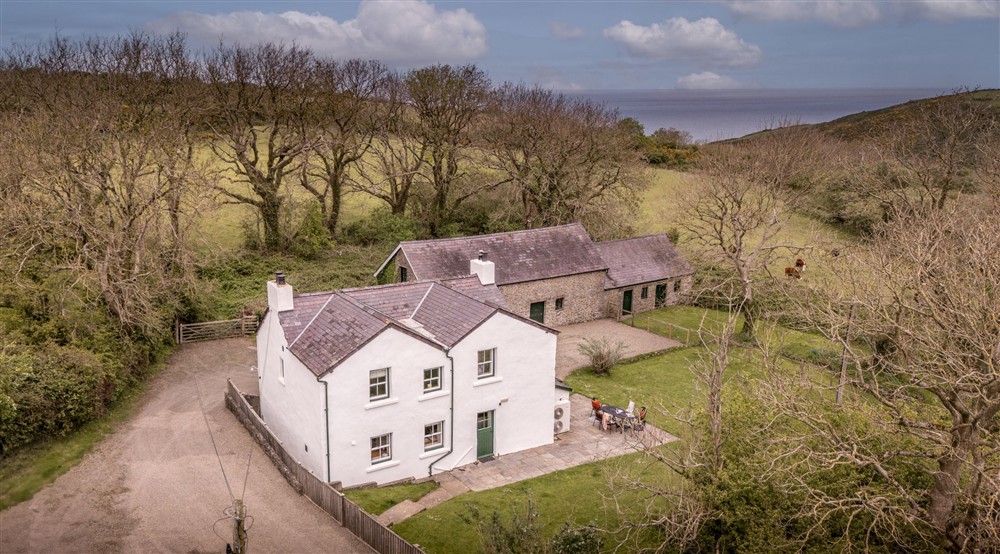 An aerial view of Caerllan with the sea in the background, Ceredigion (photo 2) at Caerllan in Llandysul, Ceredigion