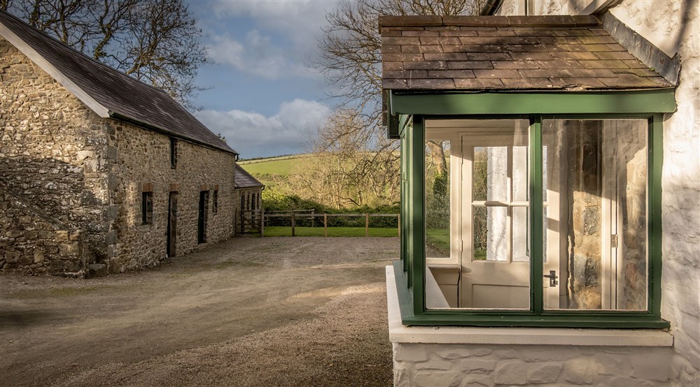 The porch at Caerllan in Llandysul, Ceredigion