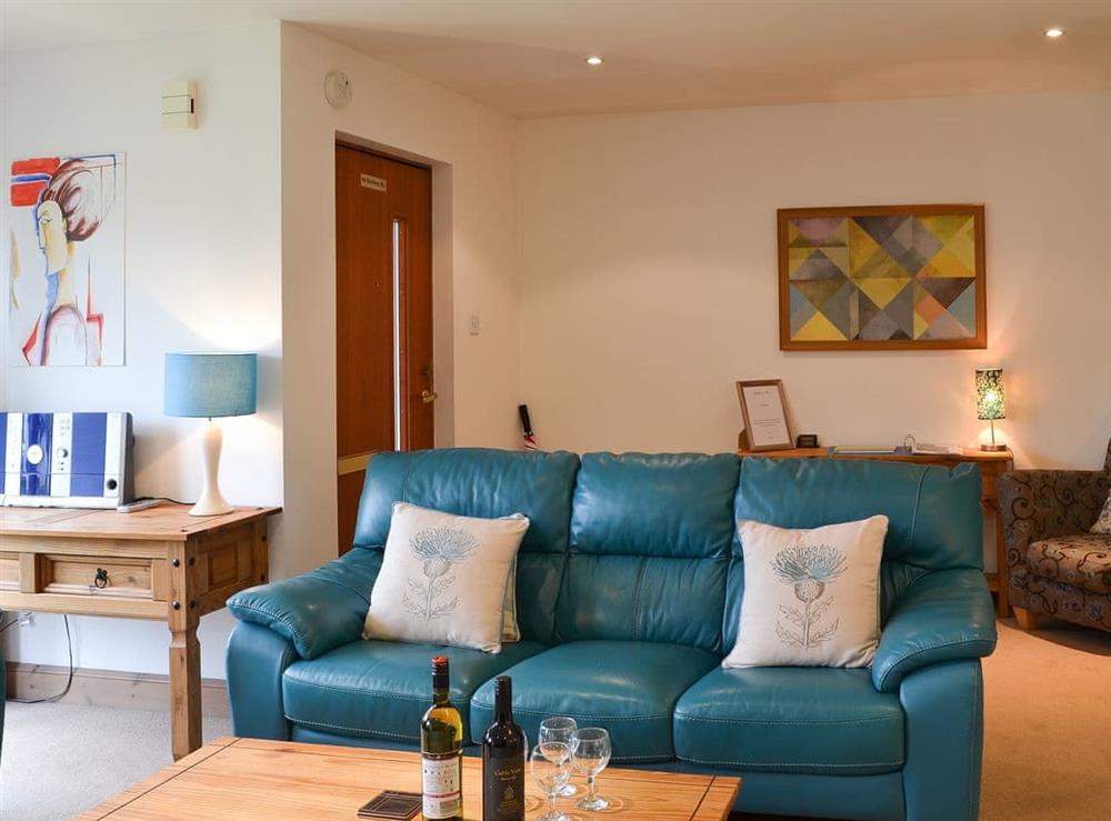 Comfortable leather furniture at Cairn View in Aviemore, Inverness-Shire