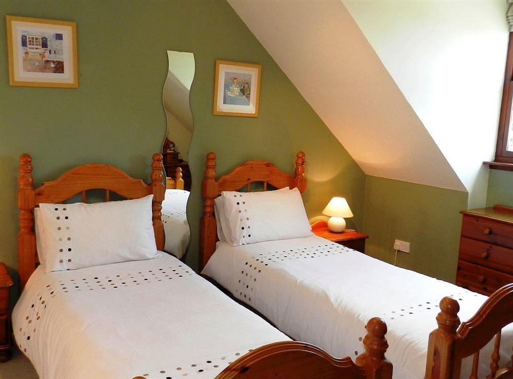 Twin bedroom at Cairnsaigh in Whiting Bay, Isle of Arran, Scotland