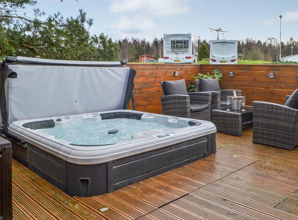 Hot tub at Cairnswood in Felton near Morpeth, Northumberland