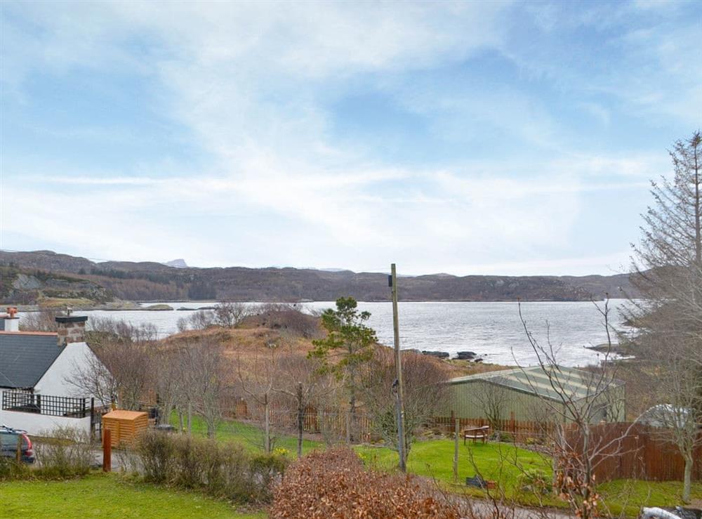 Stunning coastal views from the property at Assynt Chalet, 