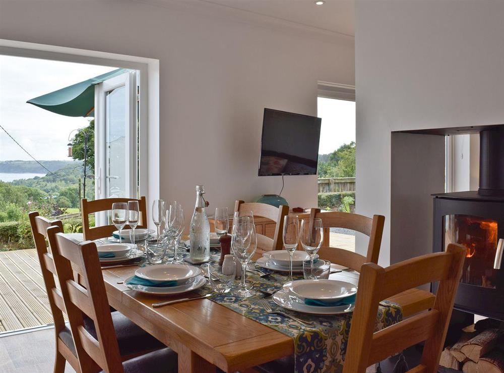 Dining area at Caldey View in Near Stepaside, Saundersfoot, Pembrokeshire, Dyfed