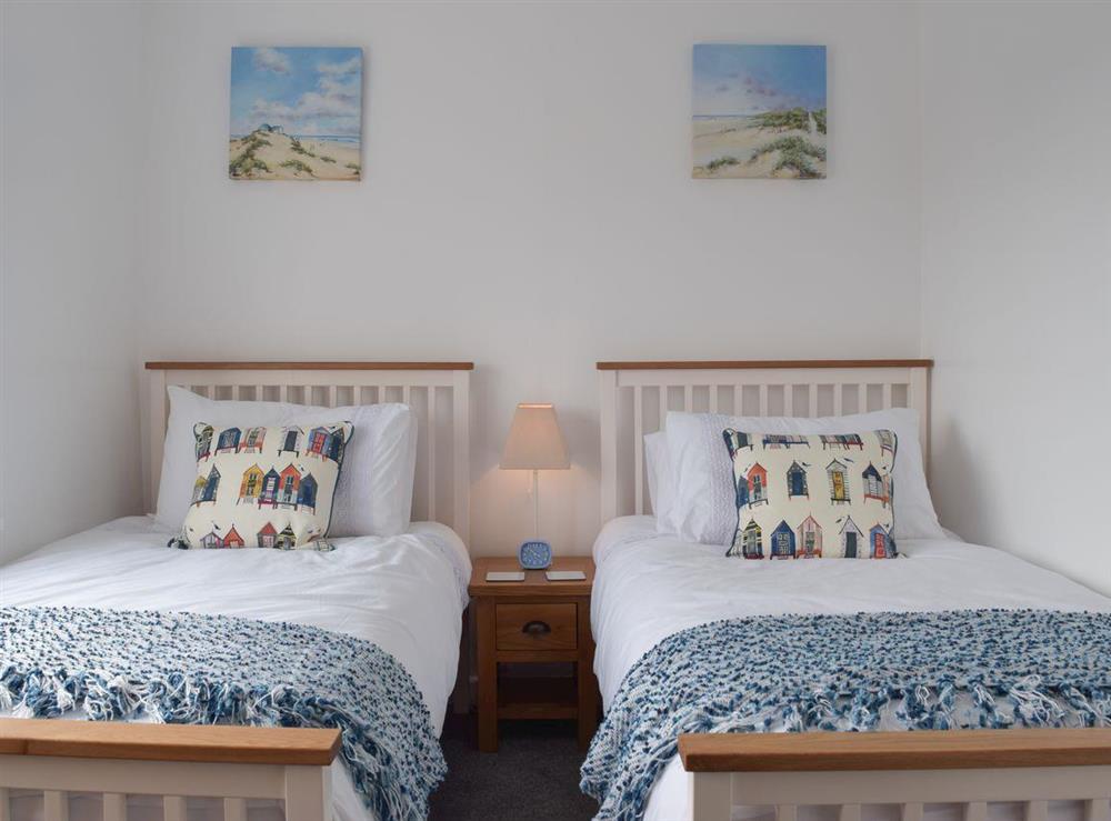 Twin bedroom at Caldey View in Near Stepaside, Saundersfoot, Pembrokeshire, Dyfed