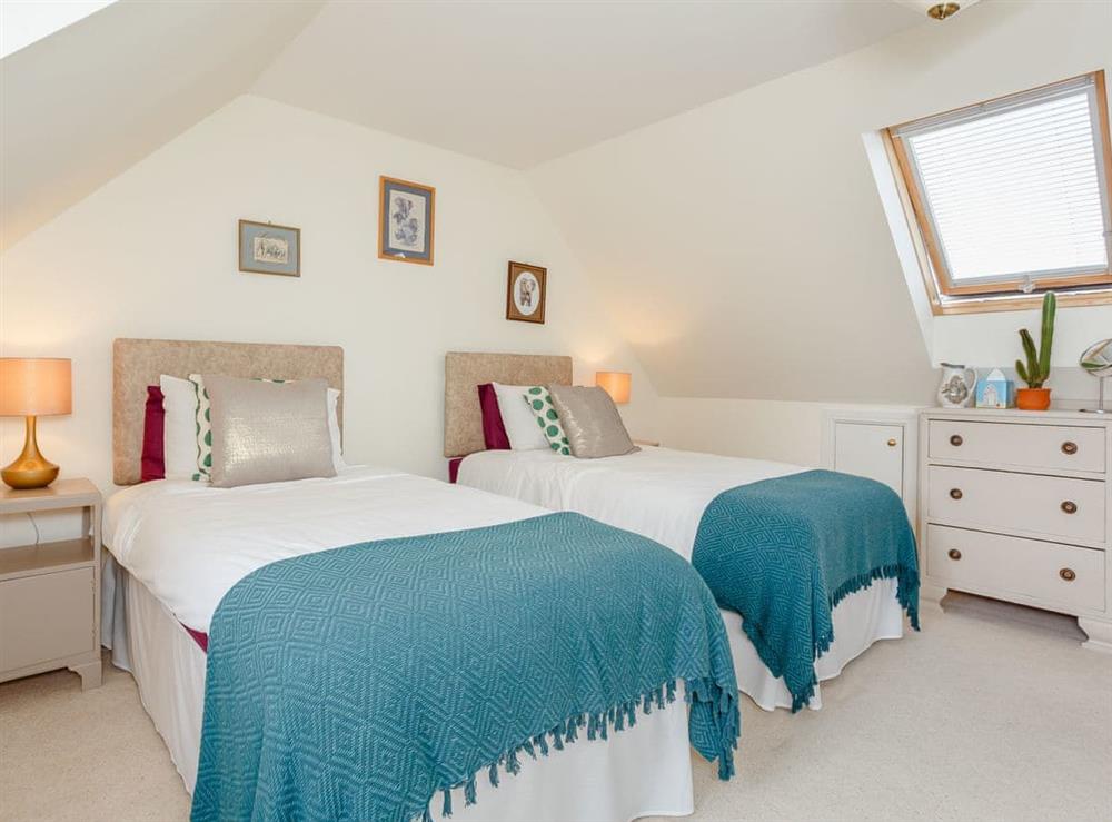 Twin bedroom at Caldon Cottage in Cromarty, Ross-Shire
