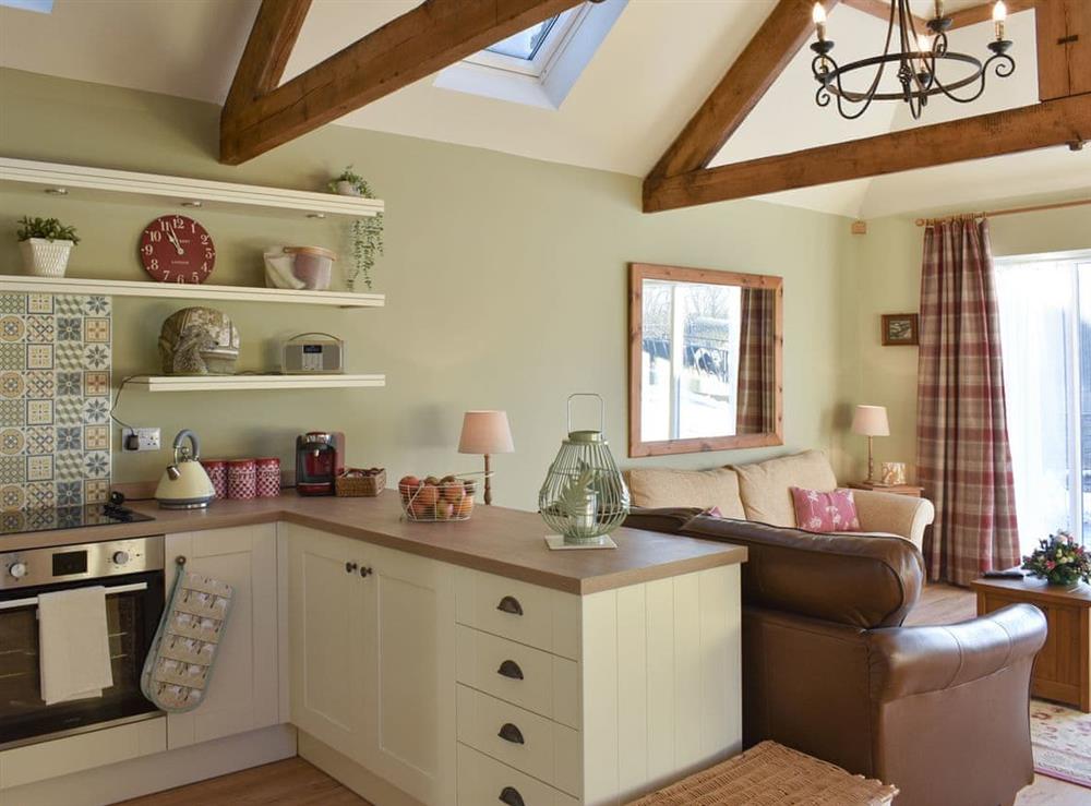 Open plan living space at Calf House Cottage in Sedgefield, Cleveland