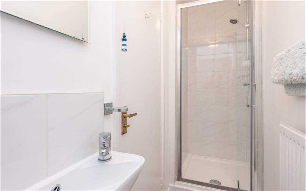 en suite shower at Calleva in Lyme Regis