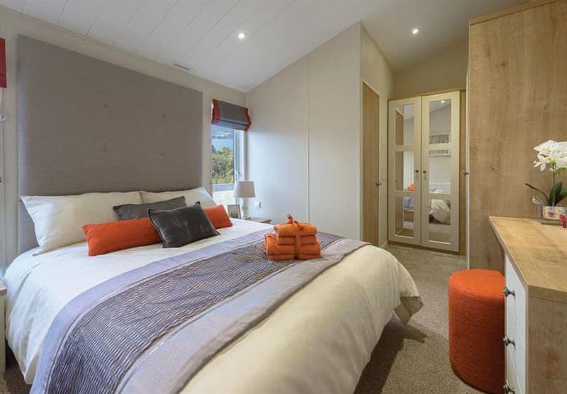 Double bedroom in the Perranporth 3 Platinum at Calloose Holiday Park in Leedstown, Cornwall