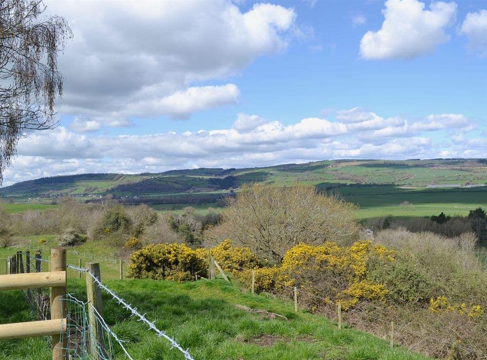 Far reaching and expansive views over the rolling countryside at Callow Lodge in Bromlow, near Minsterley, Shropshire