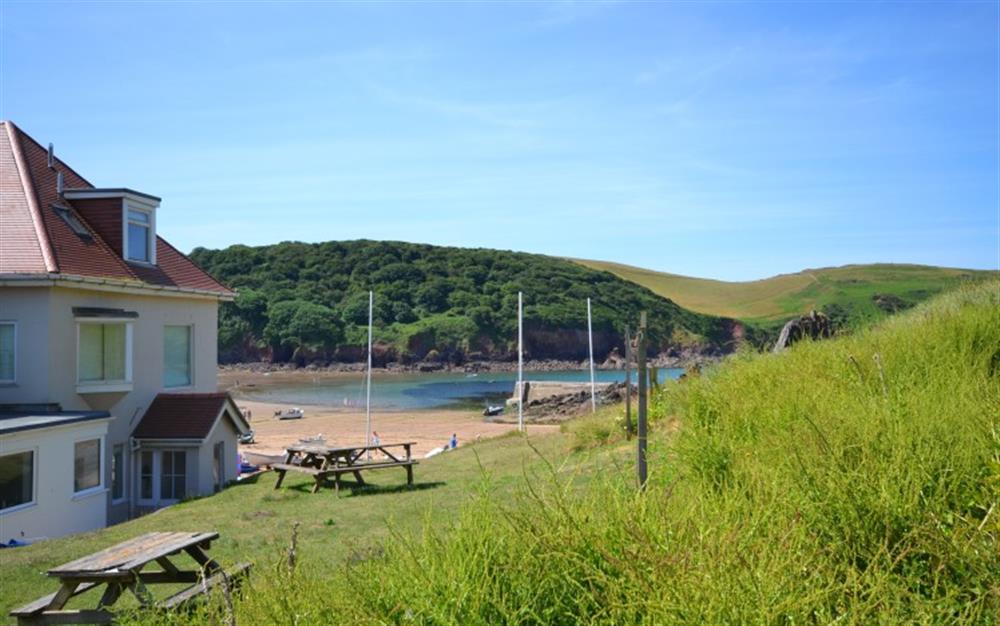 The view from the rear garden at Camac Cottage in Hope Cove