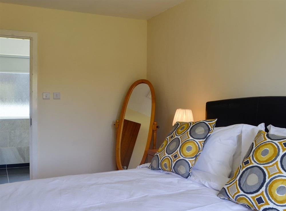 Double bedroom with en-suite at Cambrian Mountain View in Llanafan-fawr, near Builth Wells, Powys