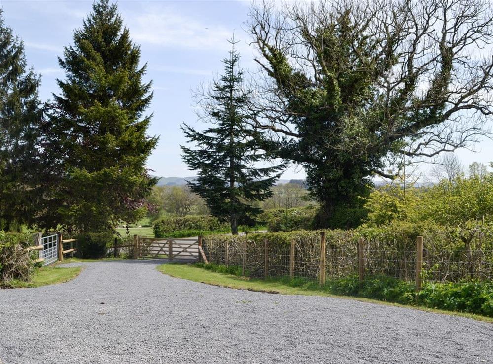 Garden and grounds at Cambrian Mountain View in Llanafan-fawr, near Builth Wells, Powys