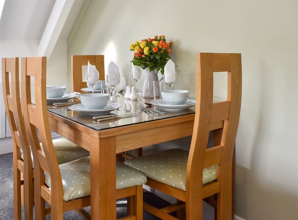 Quaint dining area at Camelia Cottage in Polmassick, near St Austell, Cornwall, England
