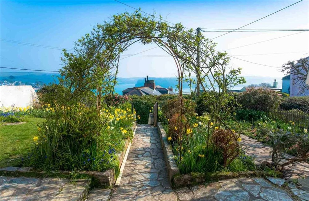 Garden and grounds at Camellia Cottage in St Mawes, Cornwall