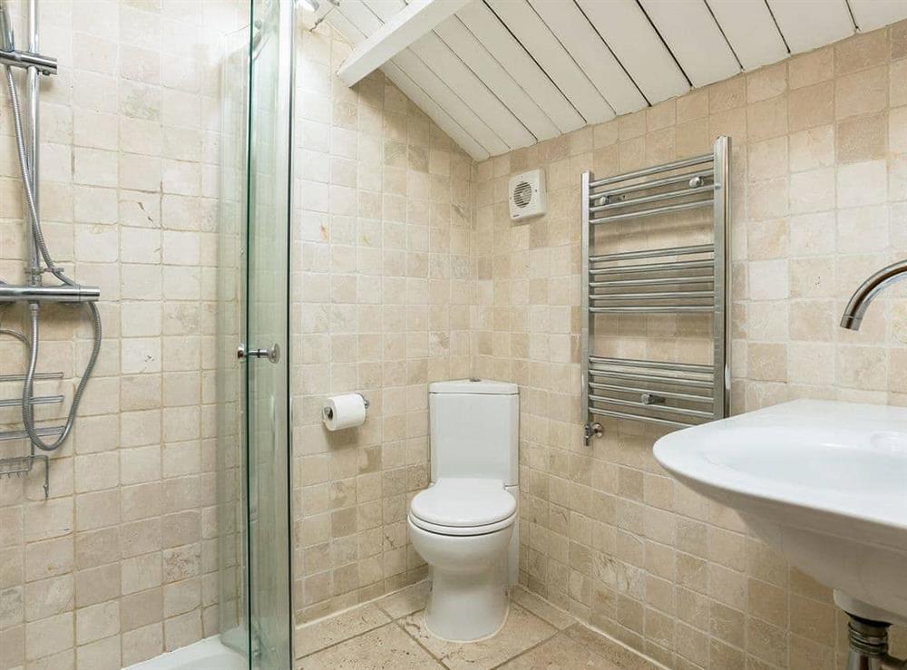 En-suite shower room at Campden Barn in Chipping Campden, Gloucestershire., Great Britain