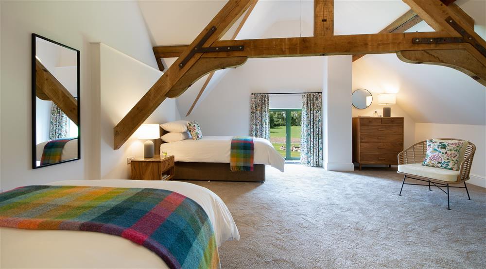 The twin bedroom at Canal Barn in Shrewsbury, Shropshire