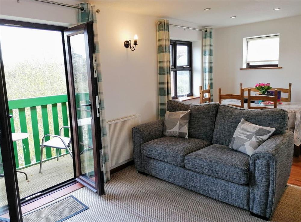 French doors leading to balcony at Capstan Cottage in Whitby, Yorkshire, North Yorkshire