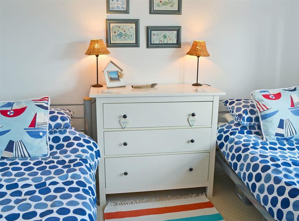 Comfortable twin bedroom at Captain Rons in Beadnell, near Alnwick, Northumberland