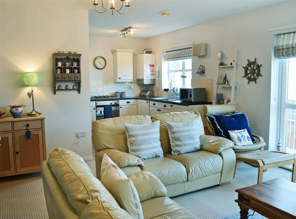 Tastefully furnished open plan living space at Captain Rons in Beadnell, near Alnwick, Northumberland