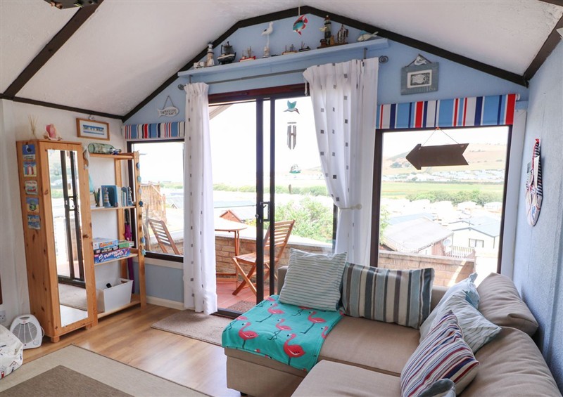 The living area at Captains Cabin, Clarach Bay near Aberystwyth