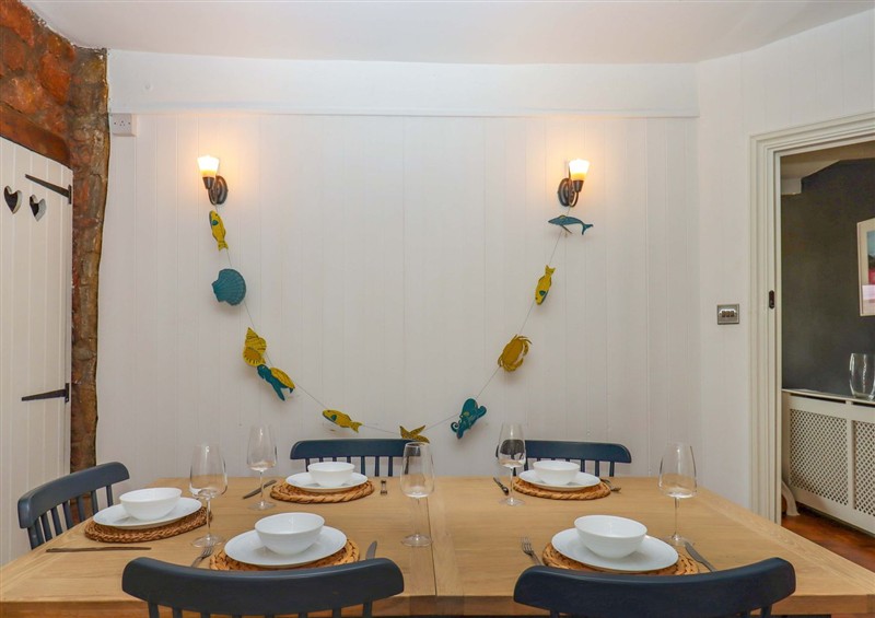 The dining area at Captains Cottage, Brixham