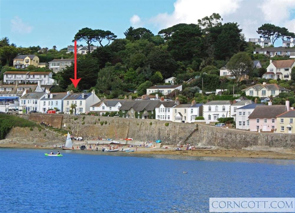 Captains Cottage - see arrow at Captains Cottage in St Mawes