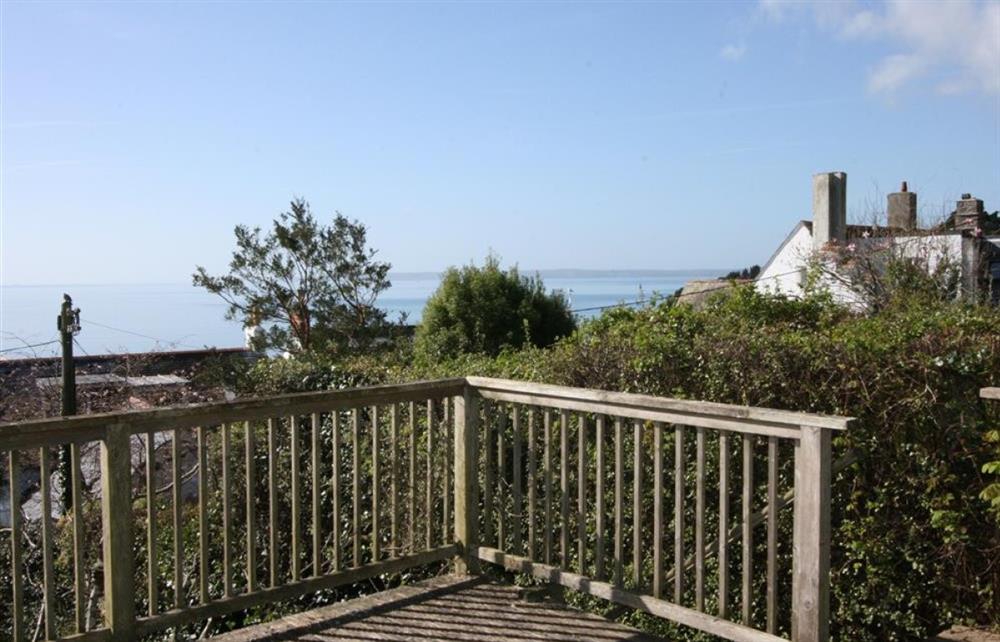 Decked area and view  at Captains Cottage in St Mawes