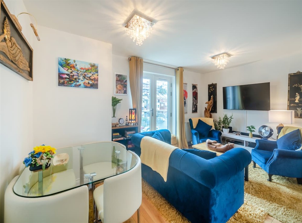 Living room/dining room at Captains Rest in Brixham, Devon