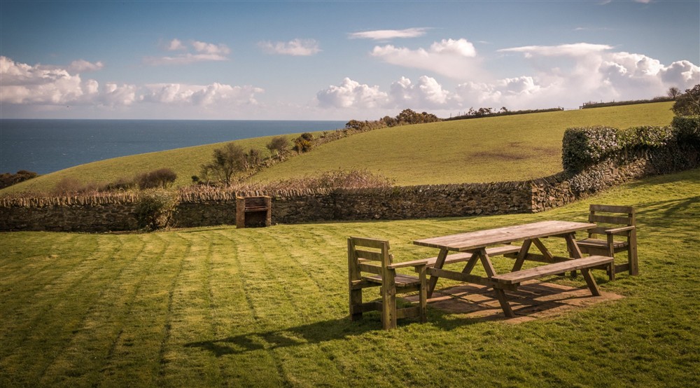 The garden area of Caragloose Farm House, Cornwall at Caragloose Farm House in Truro, Cornwall