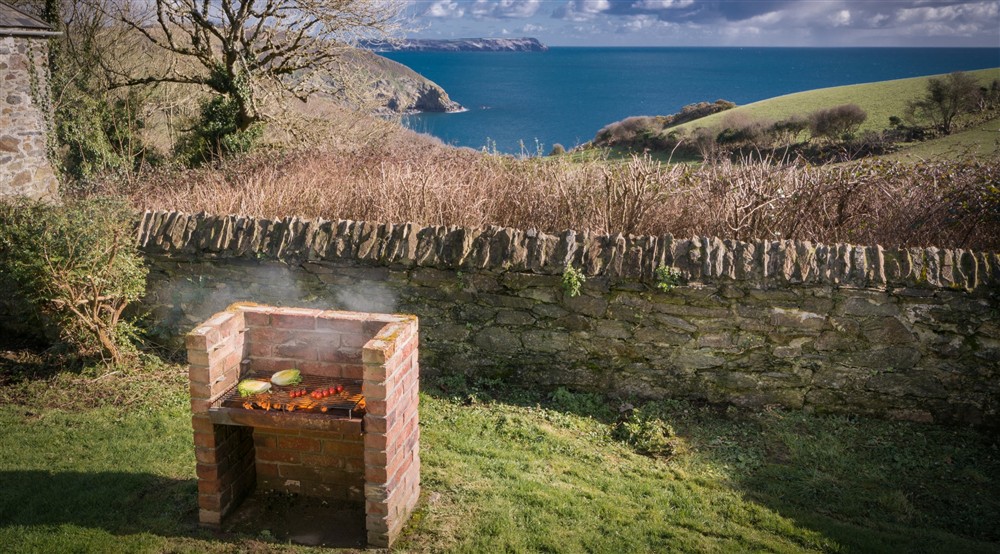 The garden area at Caragloose Farm House in Truro, Cornwall