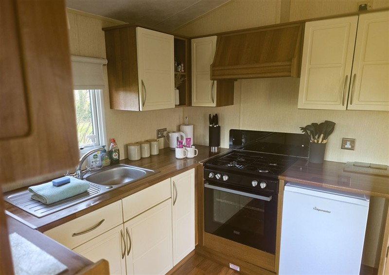 This is the kitchen at Caravan 1 at Blackmoor Farm near Tenby, Ludchurch near Kilgetty