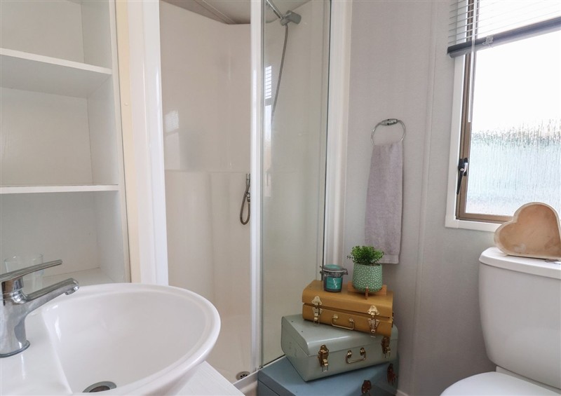 This is the bathroom at Caravan 596, Prestatyn