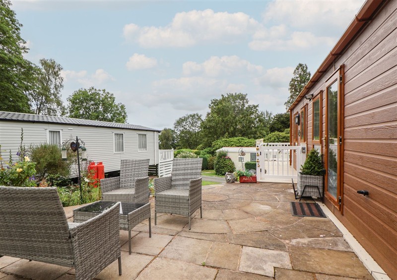 Enjoy the garden at Caravan 96, Llanfwrog