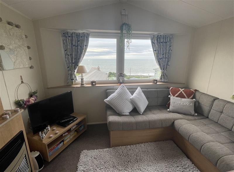 The living room at Caravan B20, Llanaber near Barmouth