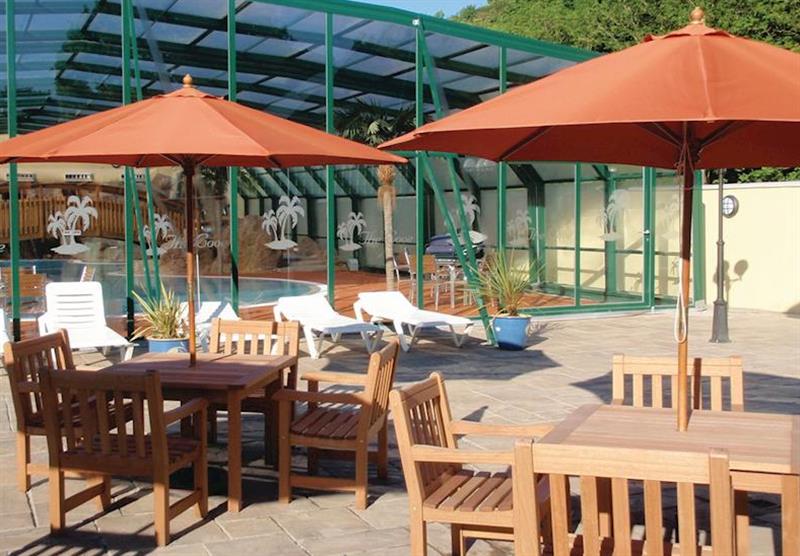 The sun terrace at Cardigan Bay Holiday Park in Pembrokeshire, South Wales