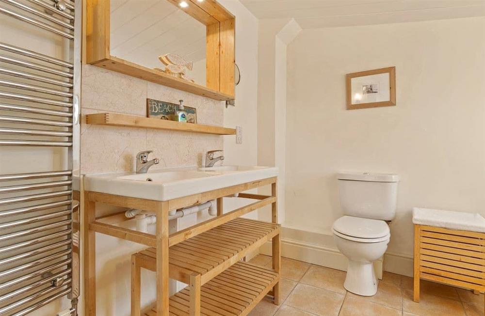 This is the bathroom at Carew Cottage in Manorbier, Pembrokeshire, Dyfed