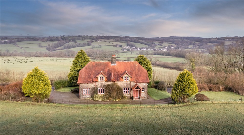 An aerial view of Penparc, Carmarthenshire at Cariad Cottage in Llandeilo, Carmarthenshire