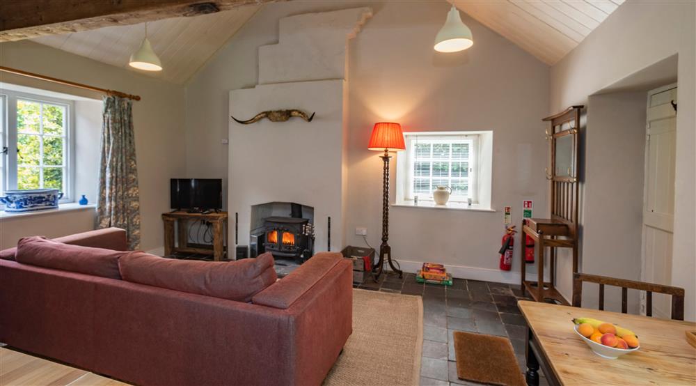 The living area at Cariad Cottage in Llandeilo, Carmarthenshire
