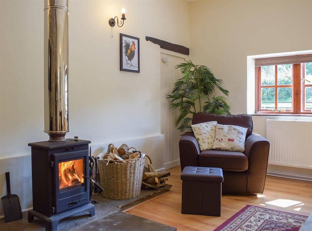 Cosy woodburner for those chilly Welsh evenings at Dairy Cottage, 